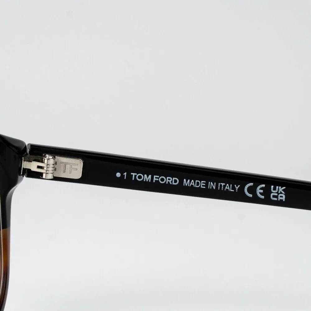 Tom Ford Women Eyeglasses Black Havana Blue Light Block Aviator FT5901-B-N 056